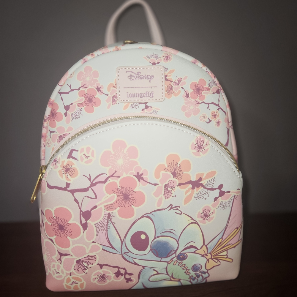 Loungefly Disney Stitch & Scrump Cherry Blossoms Mini Backpack